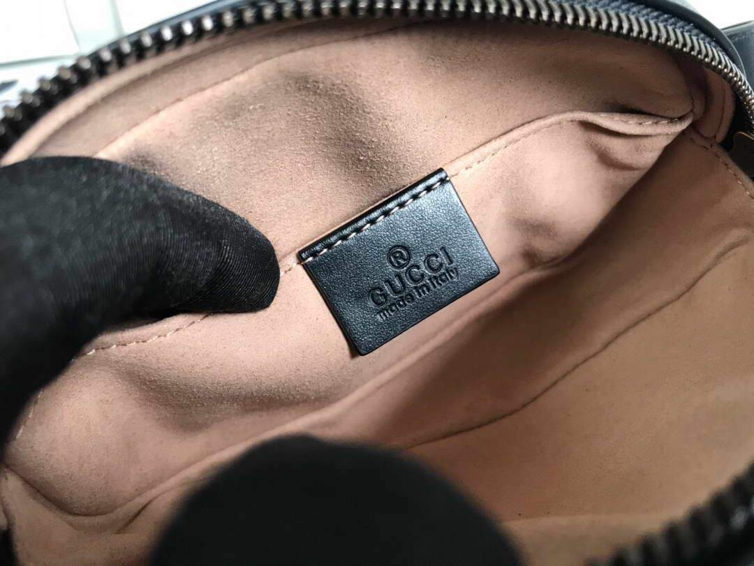 Gucci 476434 GG Marmont Matelass¨¦ Leather Belt Bag Black