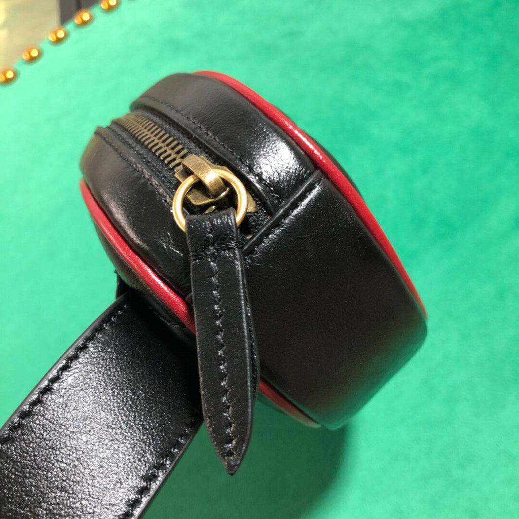 Gucci 476434 GG Marmont Matelass¨¦ Leather Belt Bag Black Red