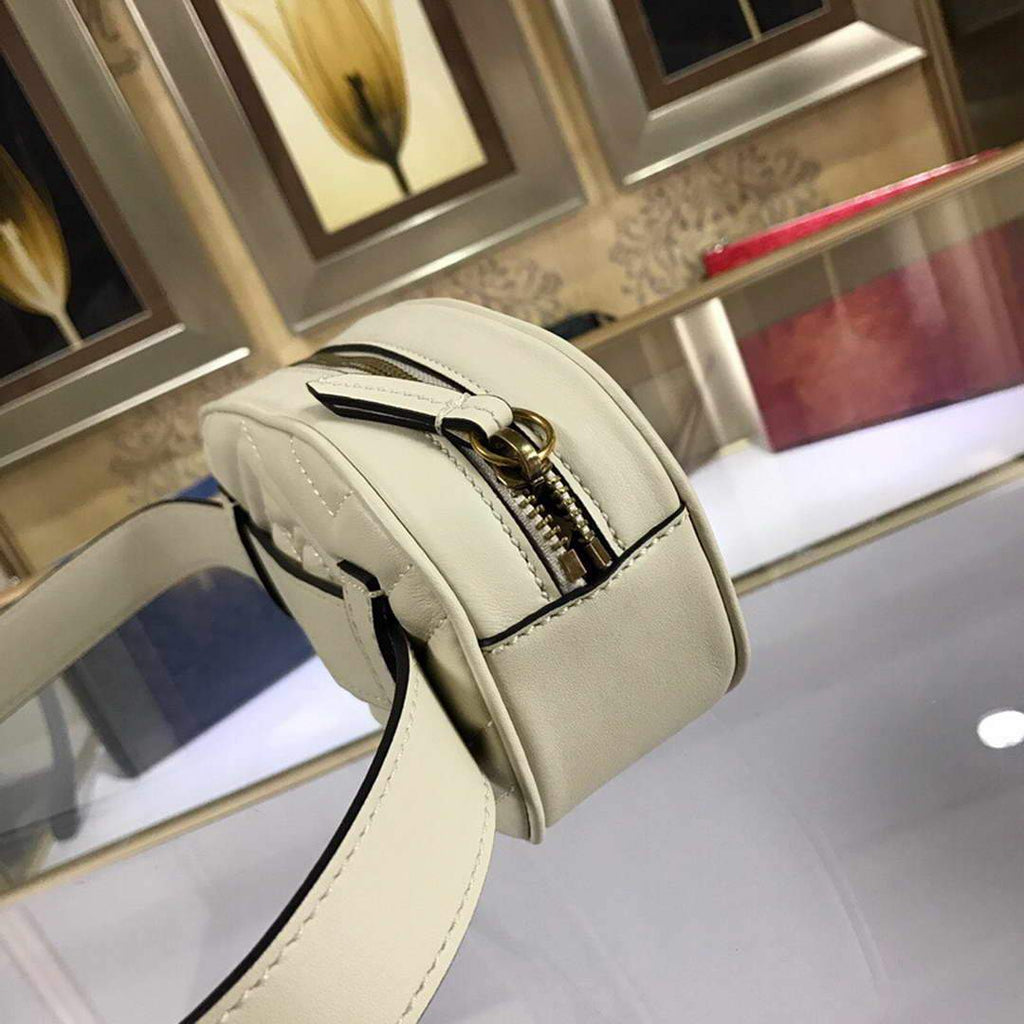 Gucci 476434 GG Marmont Matelass¨¦ Leather Belt Bag White