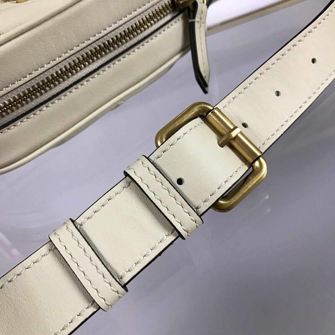 Gucci 476434 GG Marmont Matelass¨¦ Leather Belt Bag White