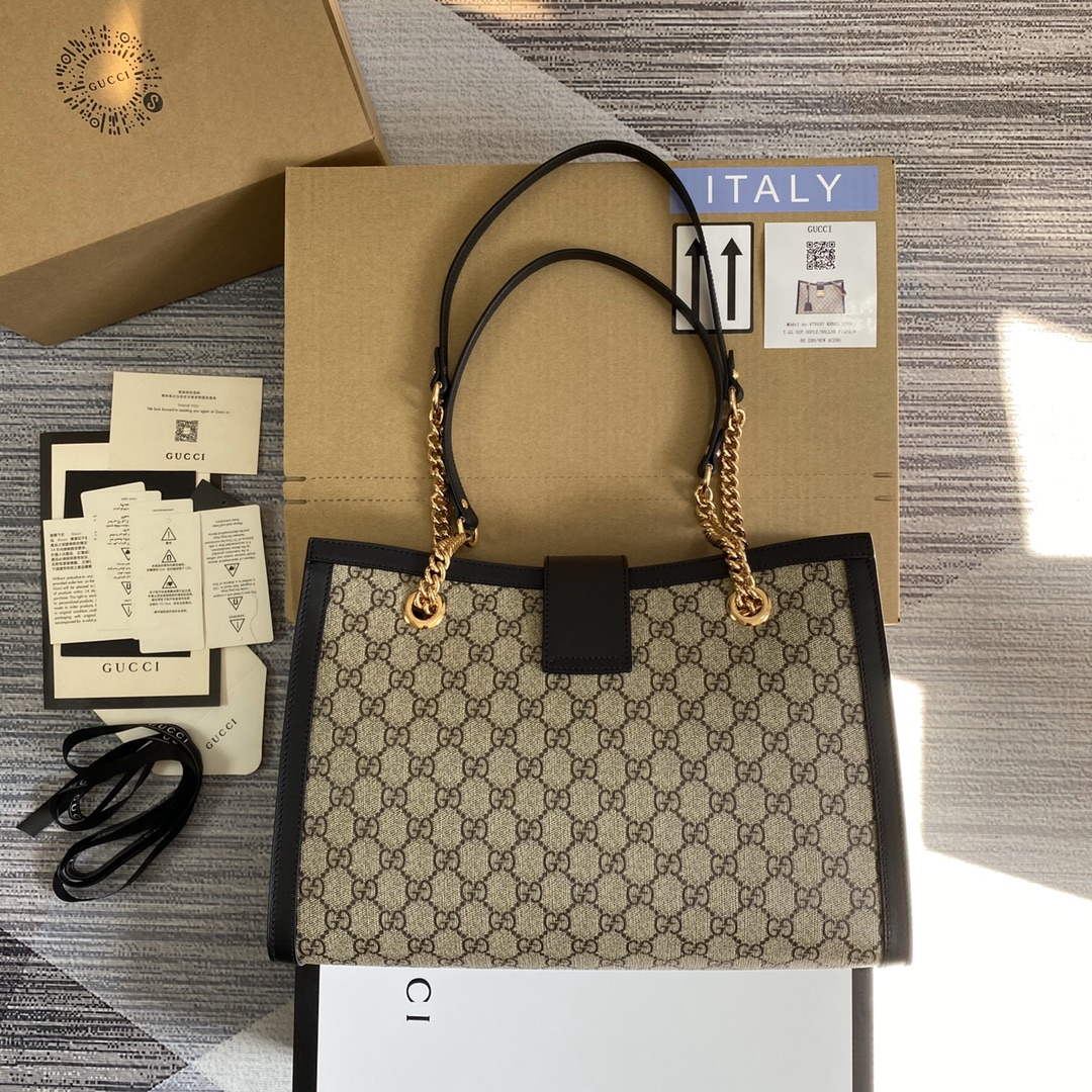 Gucci 479197 Padlock Medium GG Shoulder Bag Black - Default Title - View 2