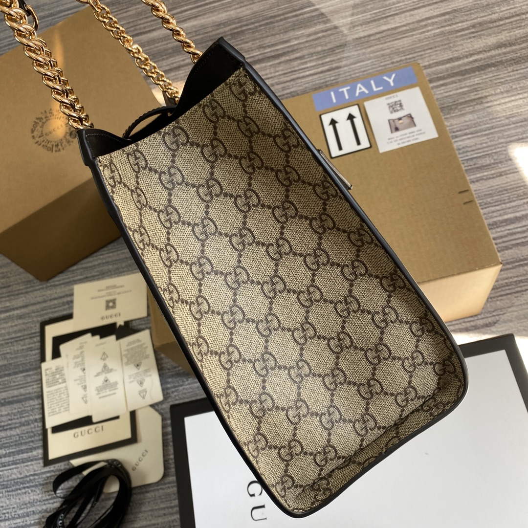 Gucci 479197 Padlock Medium GG Shoulder Bag Black