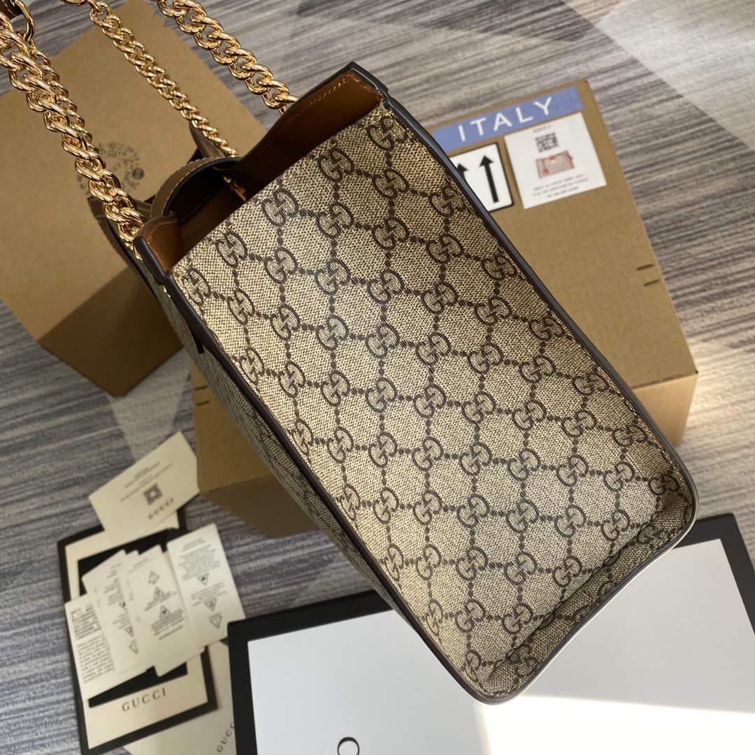 Gucci 479197 Padlock Medium GG Shoulder Bag Brown