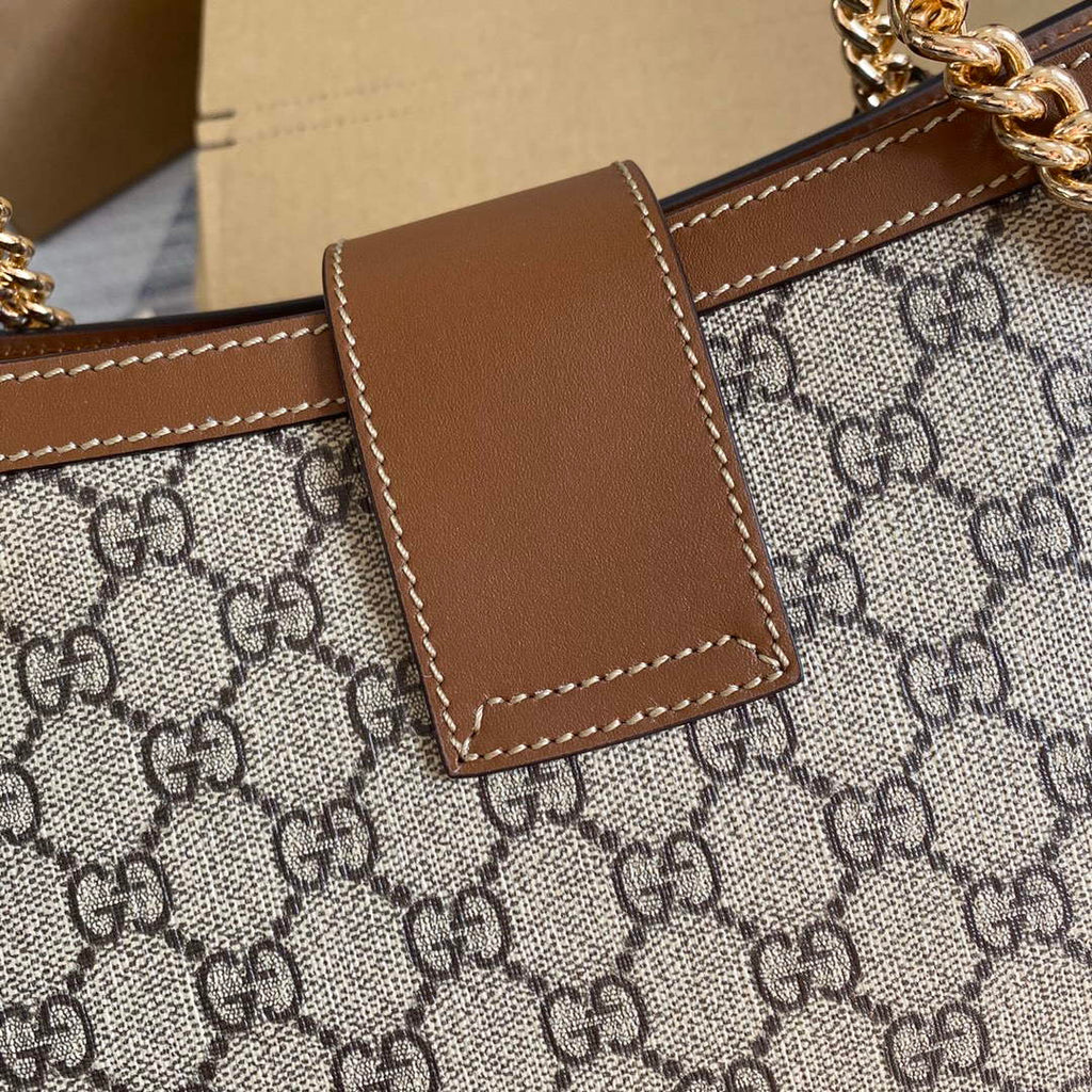 Gucci 479197 Padlock Medium GG Shoulder Bag Brown