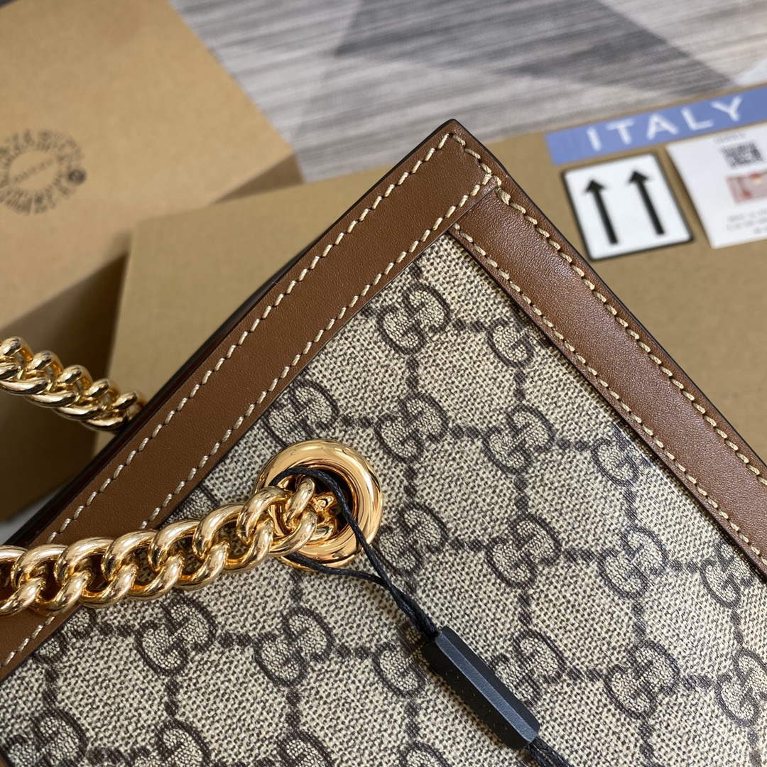 Gucci 479197 Padlock Medium GG Shoulder Bag Brown
