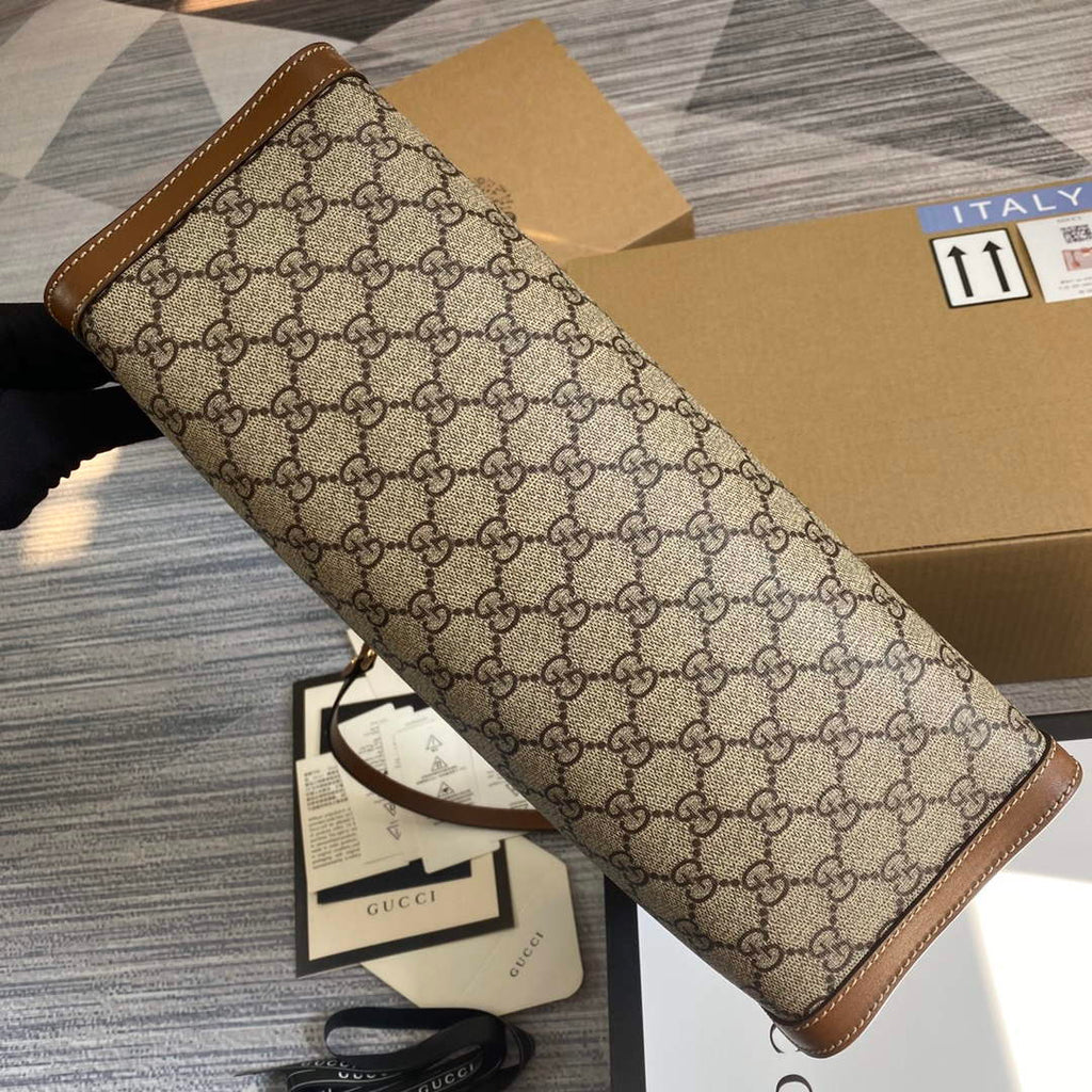 Gucci 479197 Padlock Medium GG Shoulder Bag Brown