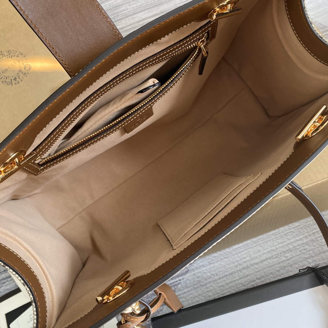 Gucci 479197 Padlock Medium GG Shoulder Bag Brown