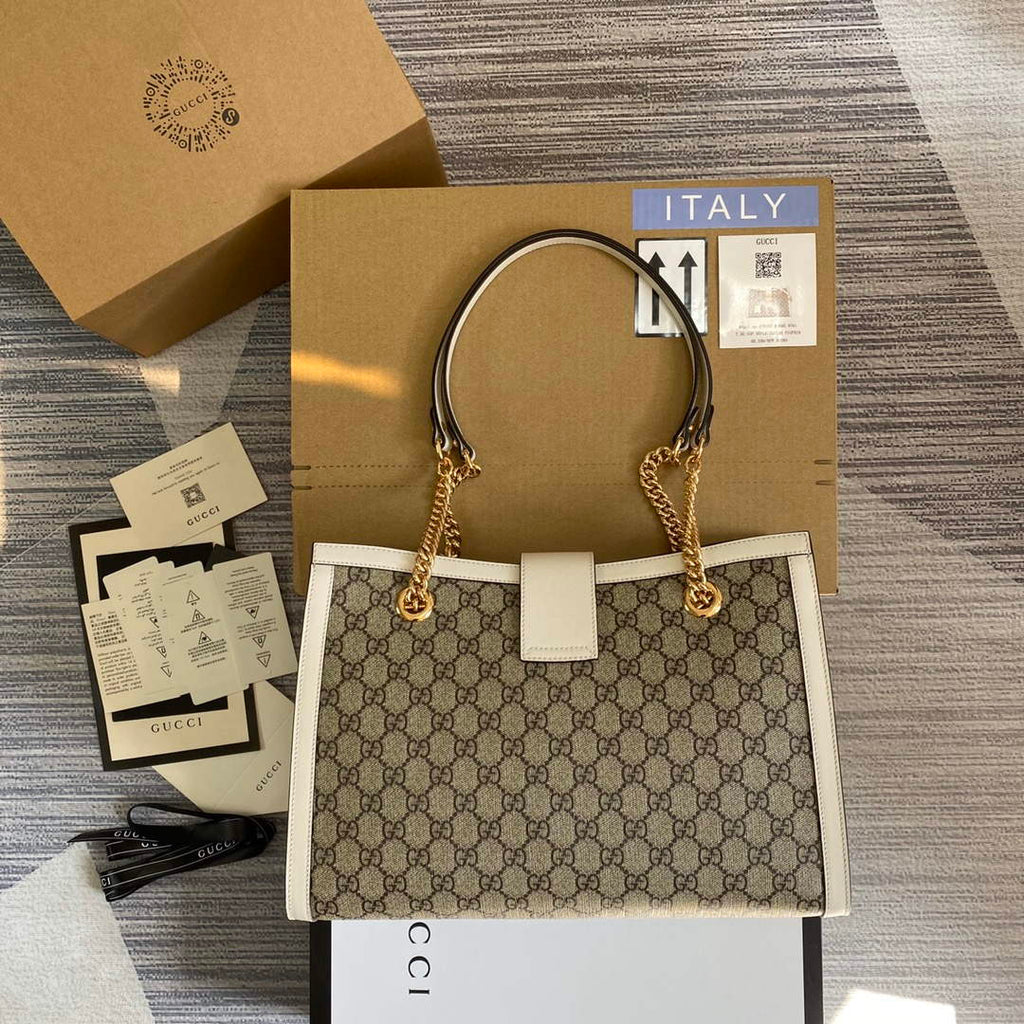 Gucci 479197 Padlock Medium GG Shoulder Bag White