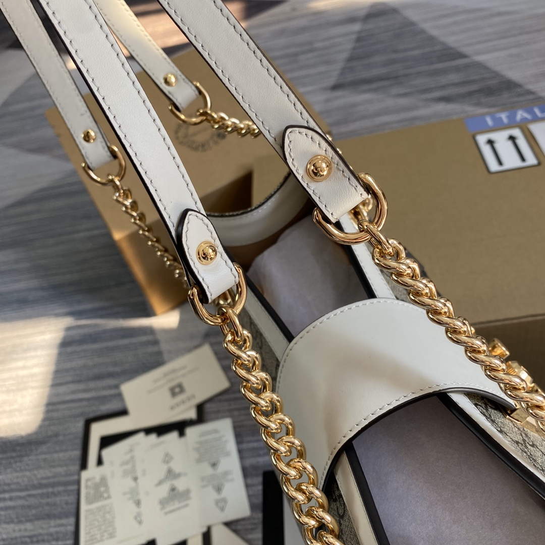 Gucci 479197 Padlock Medium GG Shoulder Bag White - Default Title - View 5