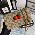 Gucci 481291 GG Supreme mini bag with cherries Red - Default Title - View 1