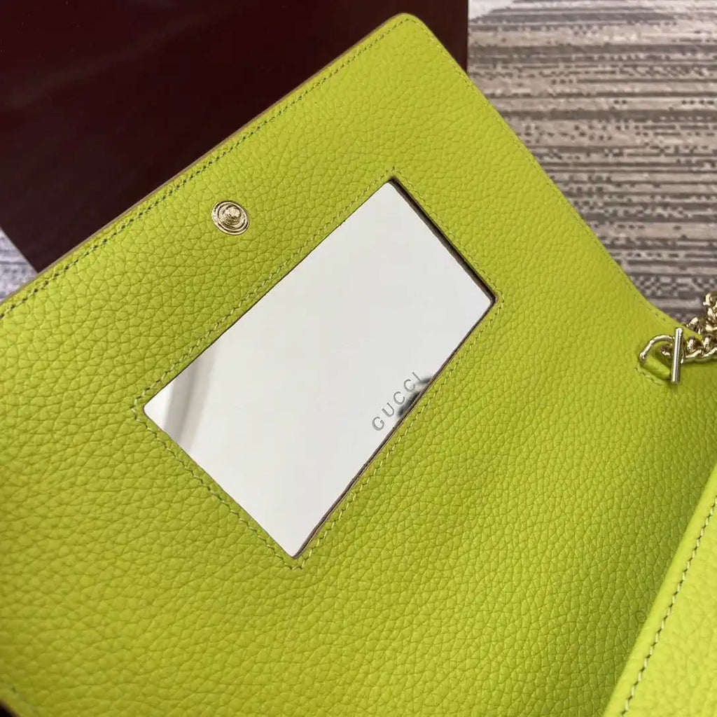 Gucci 497985 GG GG Marmont wallet on chain Apricot with Gold