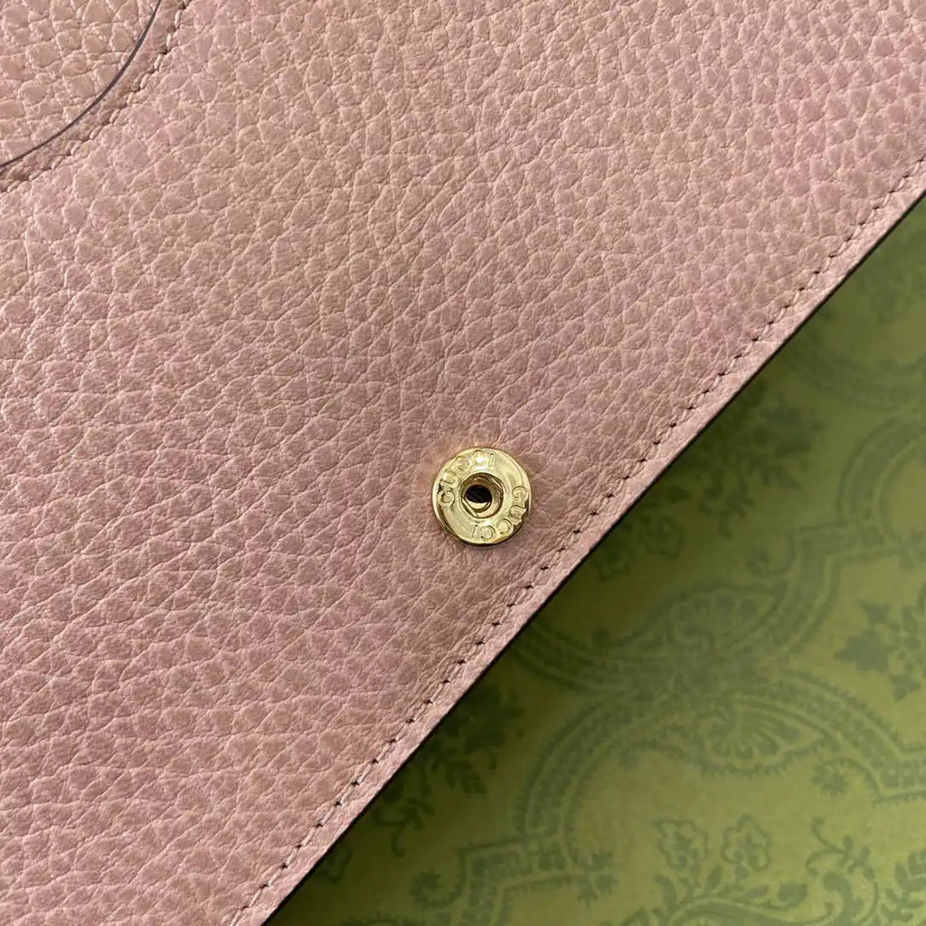 Gucci 497985 GG GG Marmont wallet on chain beige and Pink leather