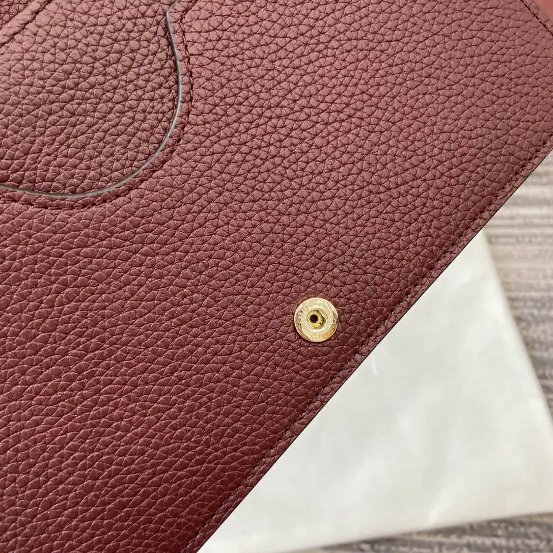 Gucci 497985 GG GG Marmont wallet on chain beige and Wine Red leather