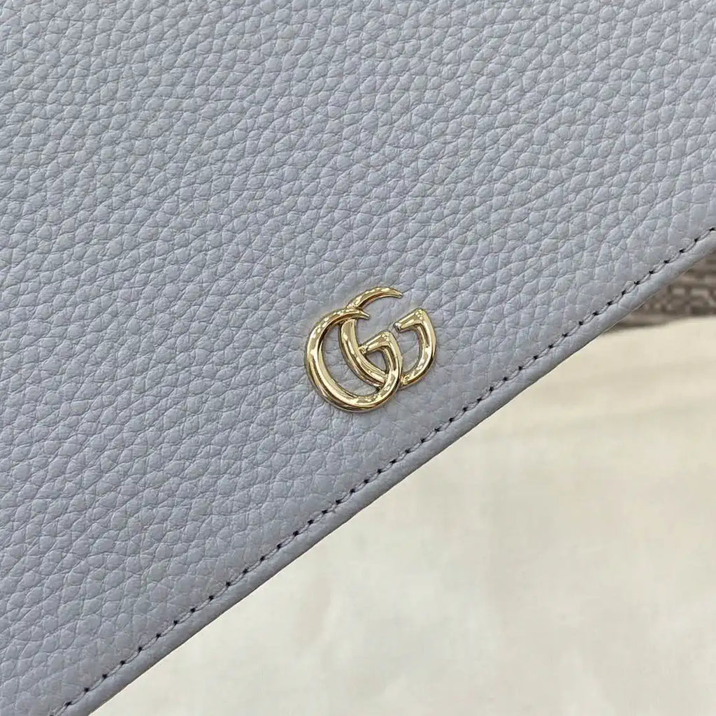 Gucci 497985 GG GG Marmont wallet on chain Light Blue