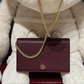 Gucci 497985 GG GG Marmont wallet on chain Wine Red with Gold