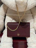Gucci 497985 GG GG Marmont wallet on chain Wine Red with Gold