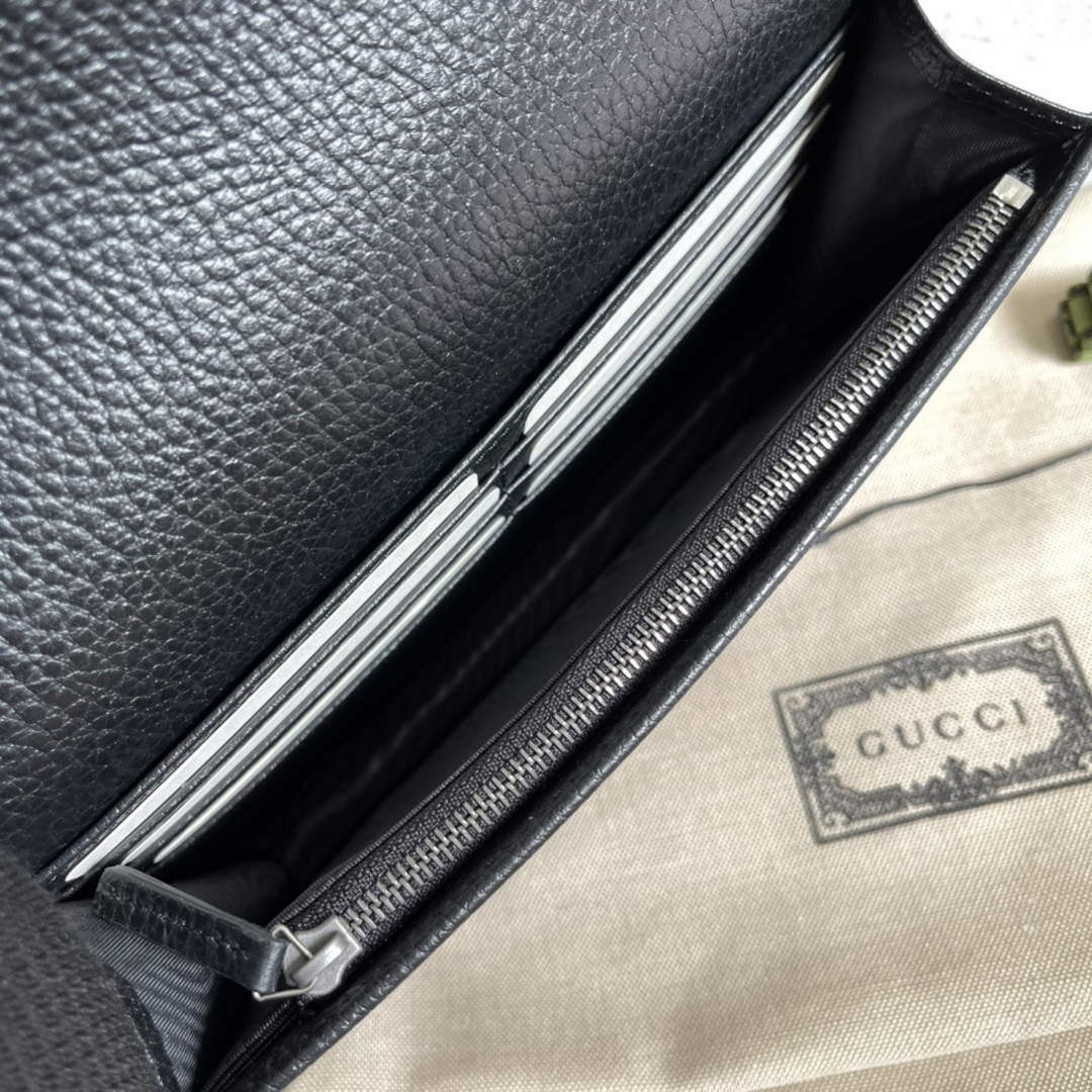Gucci 497985 GG Marmont Leather Mini Chain Bag Black - Default Title - View 8