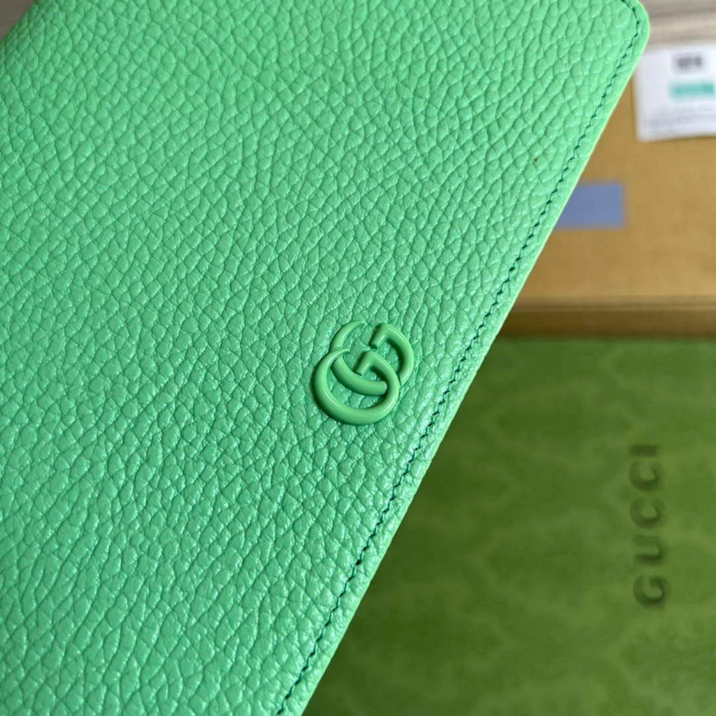Gucci 497985 GG Marmont Leather Mini Chain Bag Green