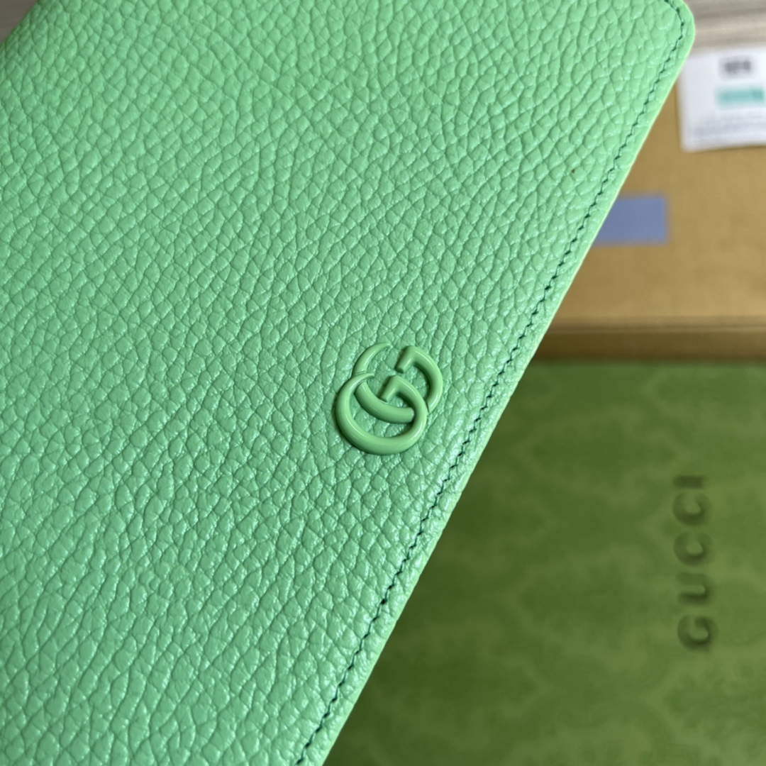Gucci 497985 GG Marmont Leather Mini Chain Bag Green