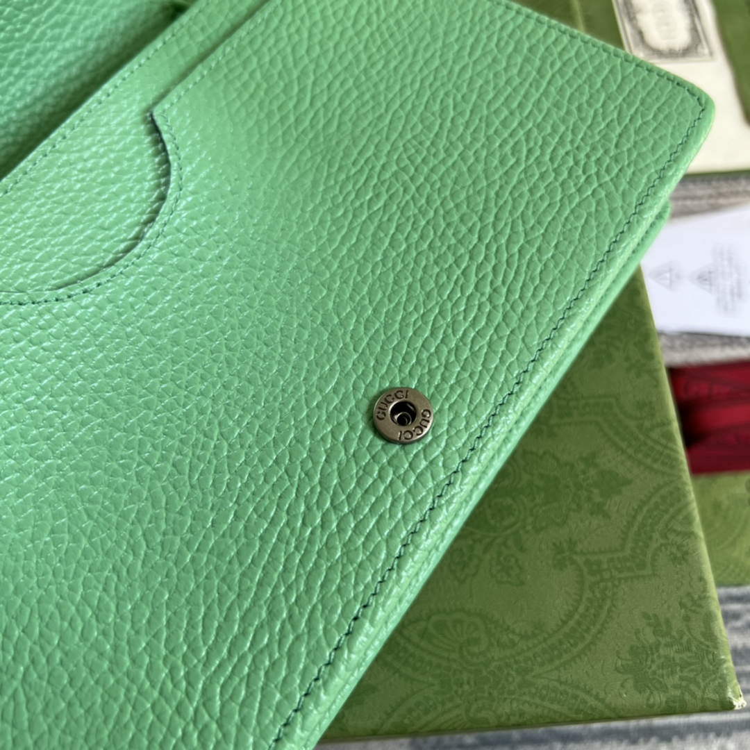 Gucci 497985 GG Marmont Leather Mini Chain Bag Green - Default Title - View 7
