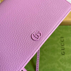 Gucci 497985 GG Marmont Leather Mini Chain Bag Light purple - Default Title - View 4