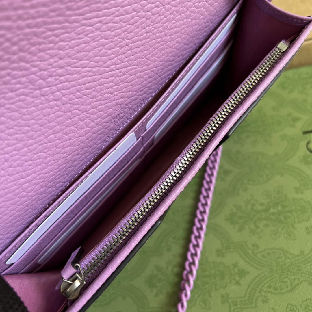 Gucci 497985 GG Marmont Leather Mini Chain Bag Light purple