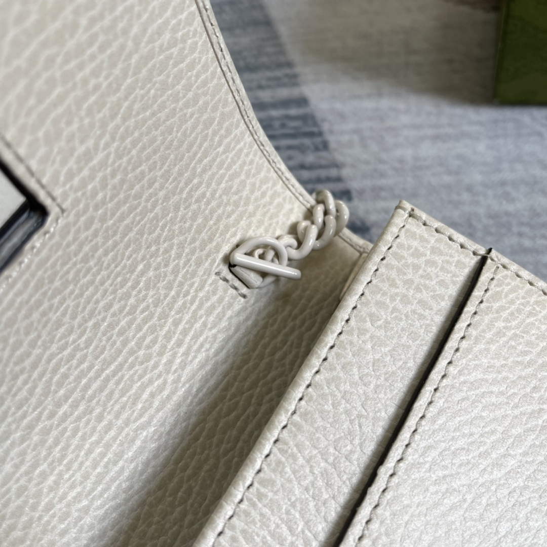 Gucci 497985 GG Marmont Leather Mini Chain Bag White - Default Title - View 7