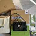 Gucci 498110 GG Marmont small top handle bag Black - Default Title - View 1
