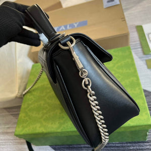 Gucci 498110 GG Marmont small top handle bag Black - Default Title - View 3