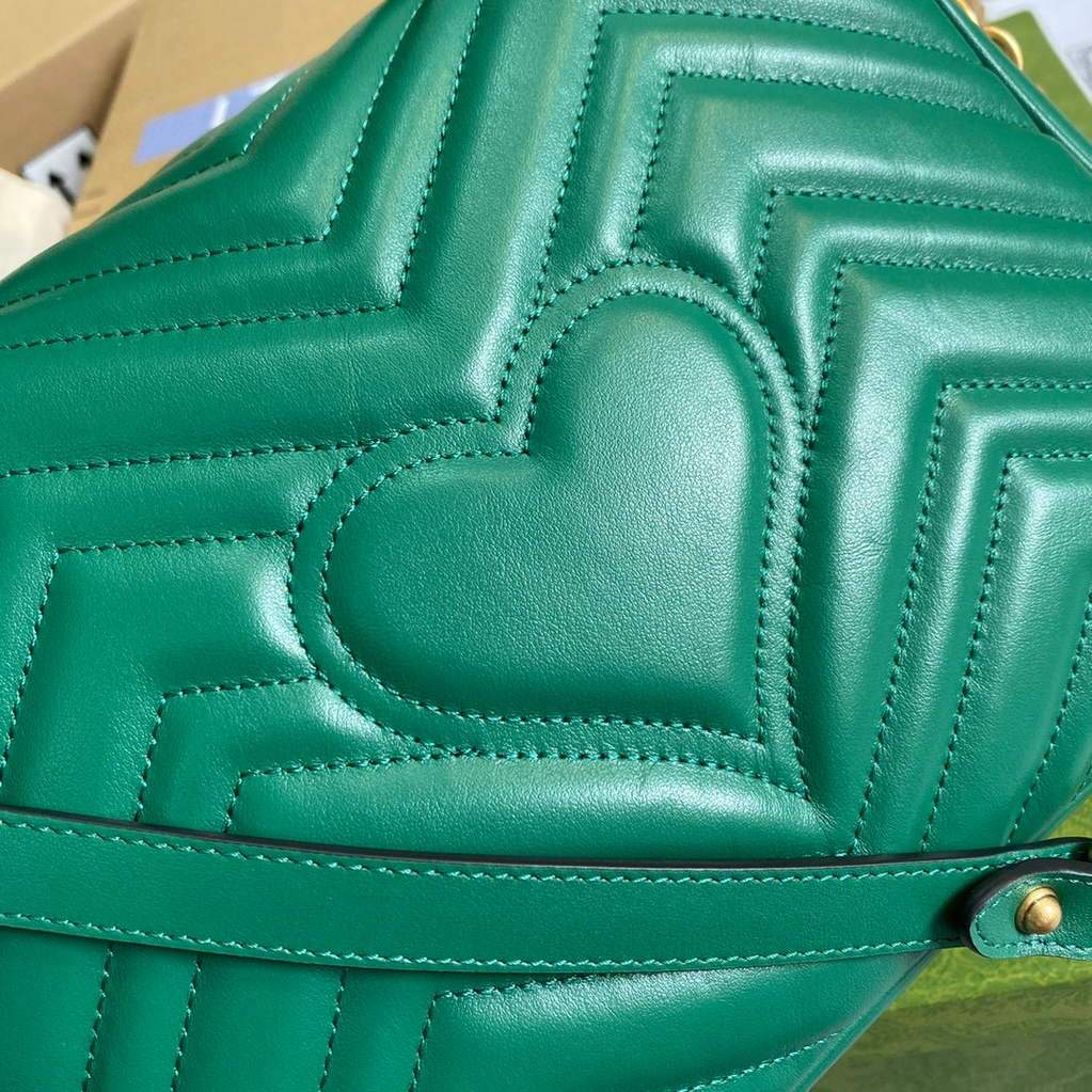 Gucci 498110 GG Marmont Small Top Handle Bag Green
