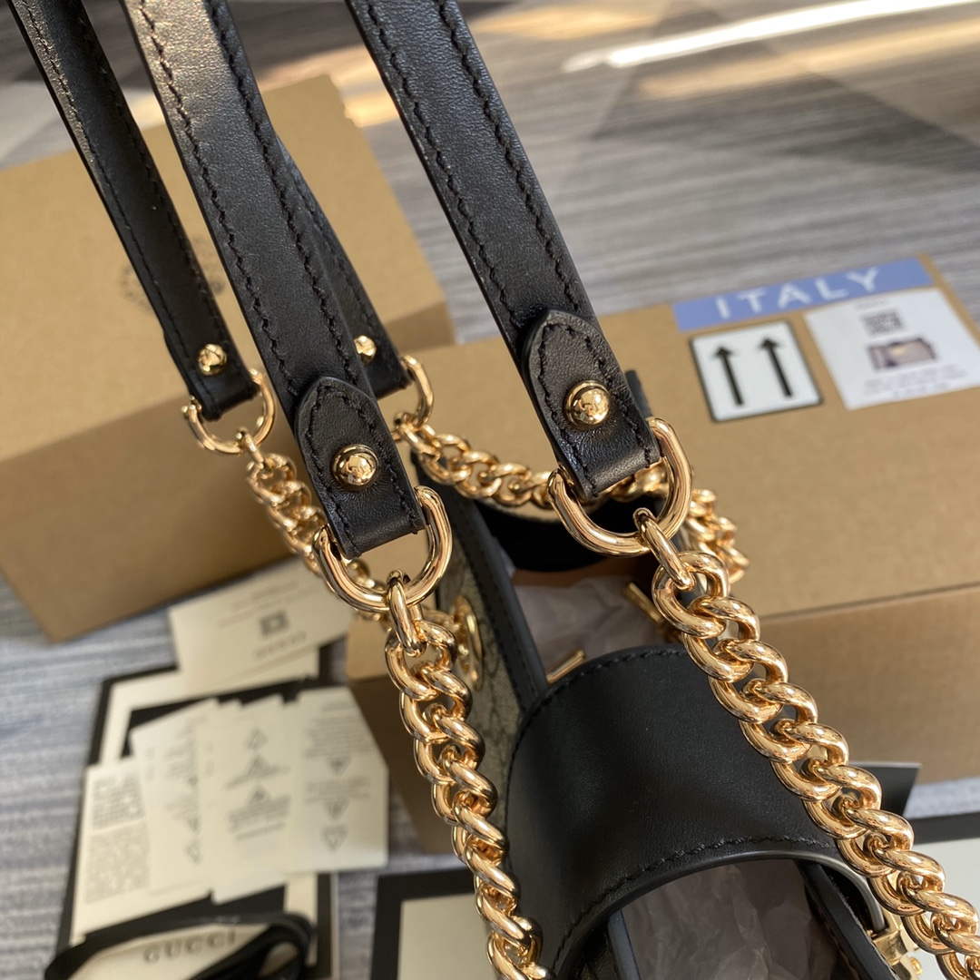 Gucci 498156 Padlock GG Small Shoulder Bag Black