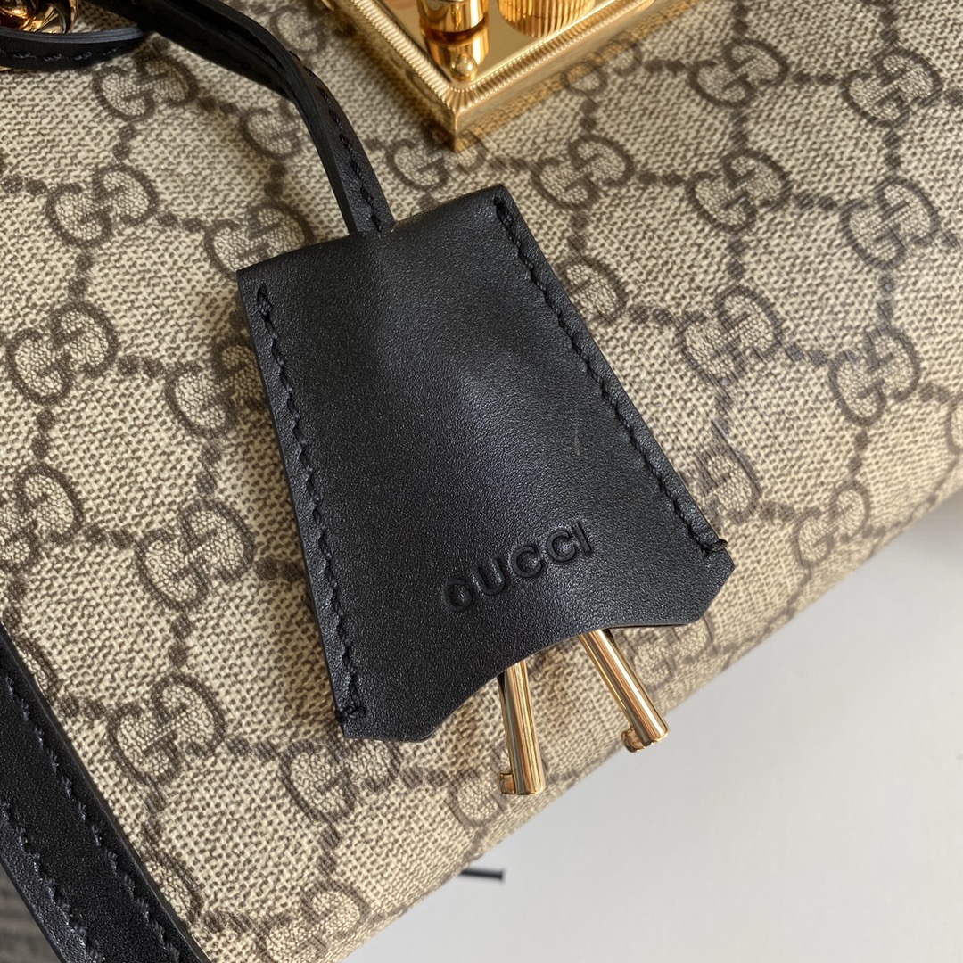 Gucci 498156 Padlock GG Small Shoulder Bag Black - Default Title - View 7