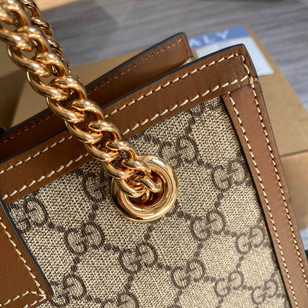Gucci 498156 Padlock GG Small Shoulder Bag Brown
