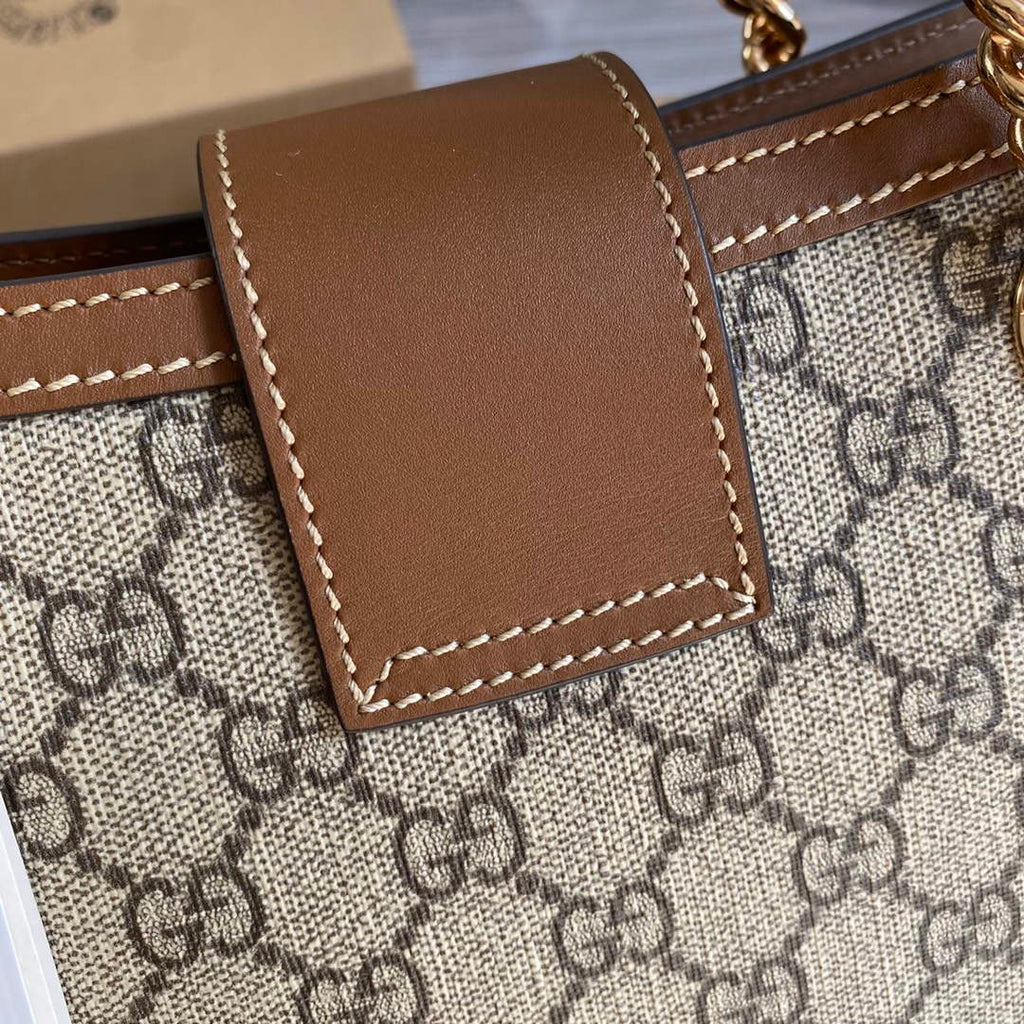 Gucci 498156 Padlock GG Small Shoulder Bag Brown