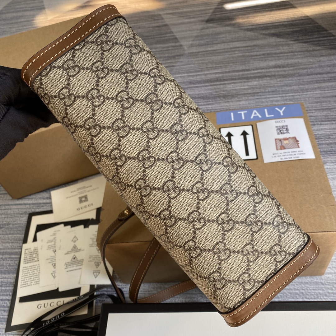 Gucci 498156 Padlock GG Small Shoulder Bag Brown