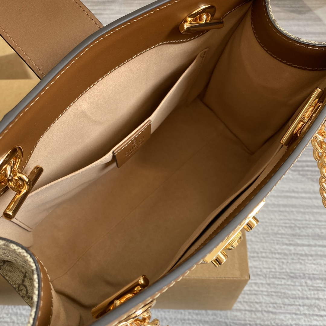 Gucci 498156 Padlock GG Small Shoulder Bag Brown - Default Title - View 9