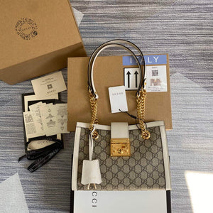 Gucci 498156 Padlock GG Small Shoulder Bag White - Default Title - View 1