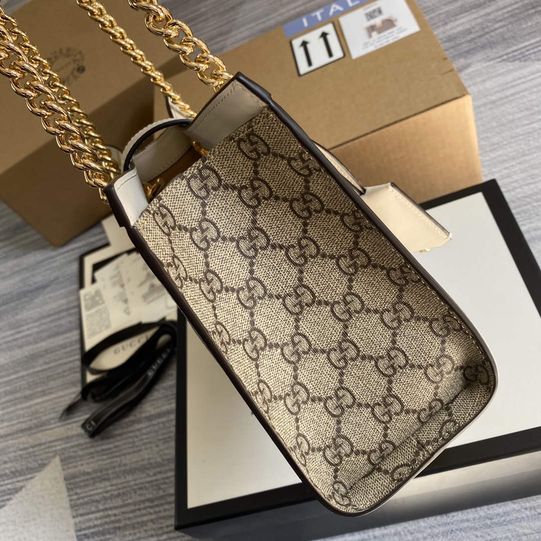 Gucci 498156 Padlock GG Small Shoulder Bag White