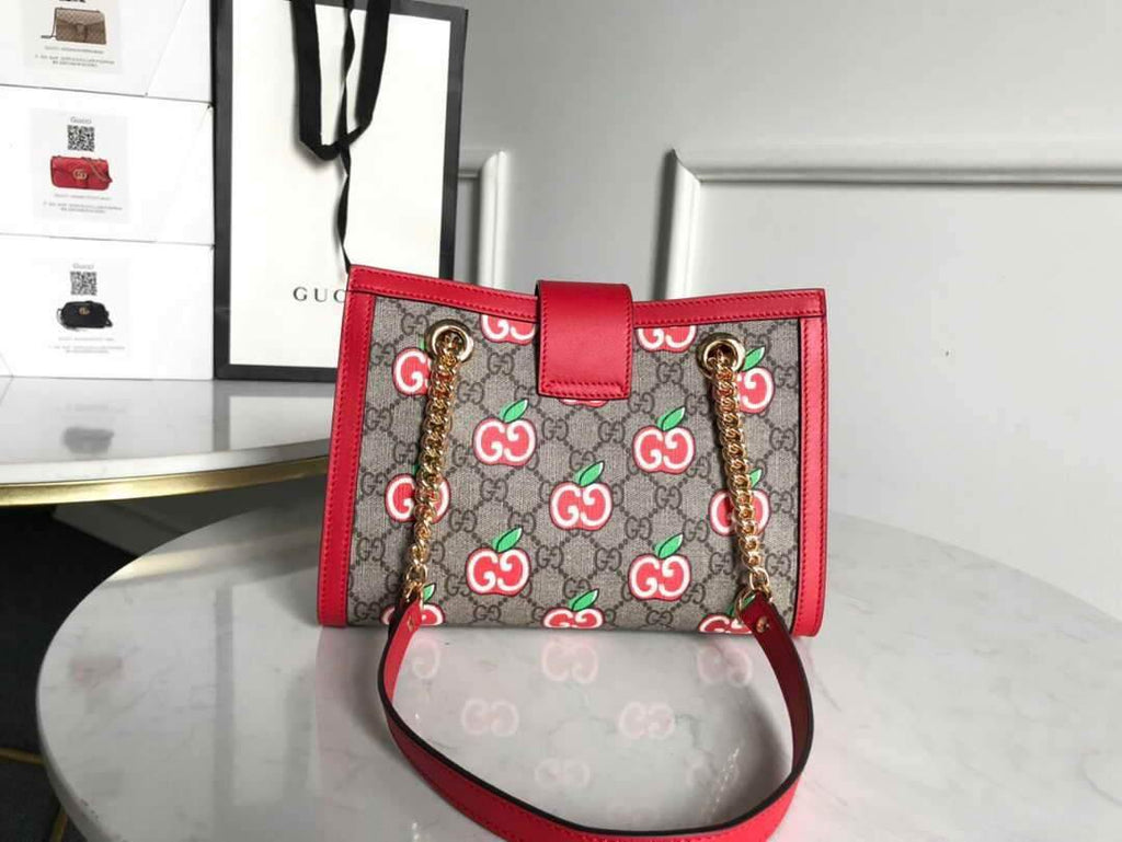 Gucci 498156 Padlock small GG Shoulder Bag Red - luxibagsmall