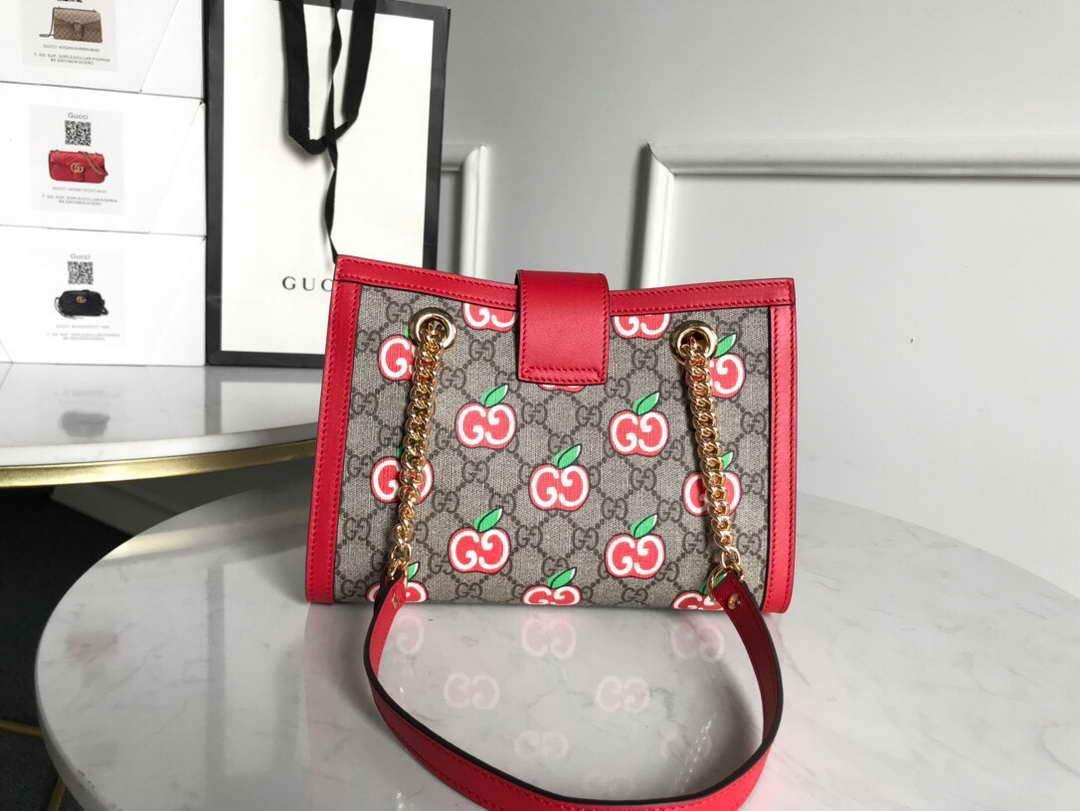 Gucci 498156 Padlock small GG Shoulder Bag Red - luxibagsmall