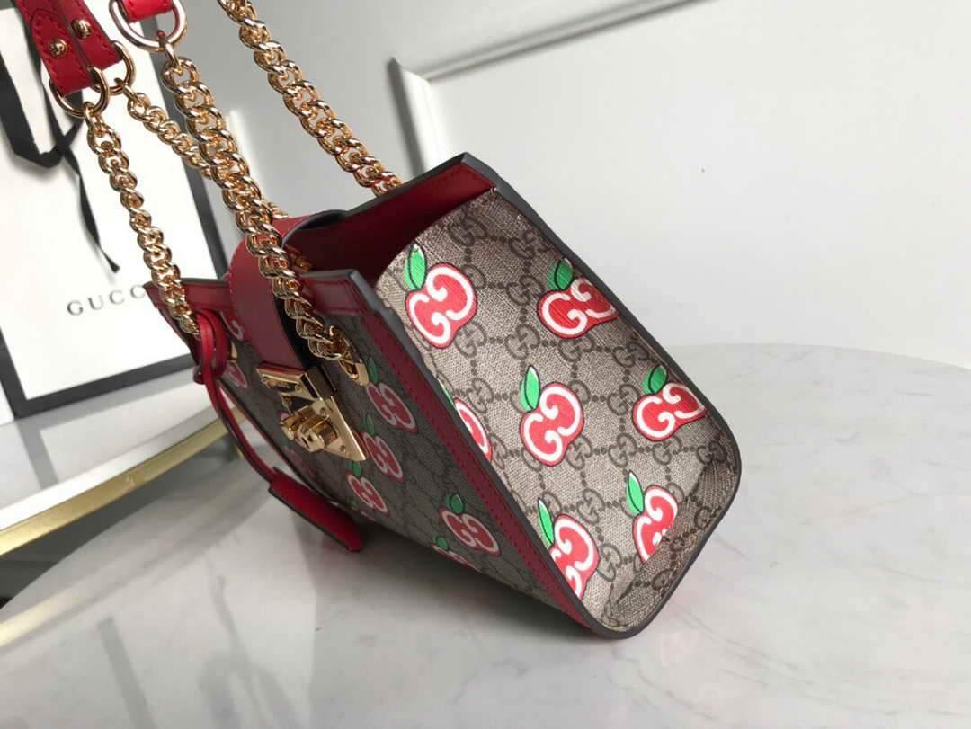 Gucci 498156 Padlock small GG Shoulder Bag Red - luxibagsmall