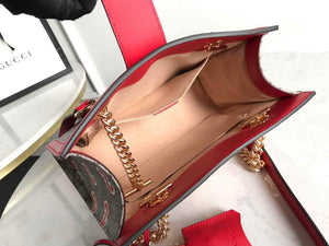 Gucci 498156 Padlock small GG Shoulder Bag Red - luxibagsmall