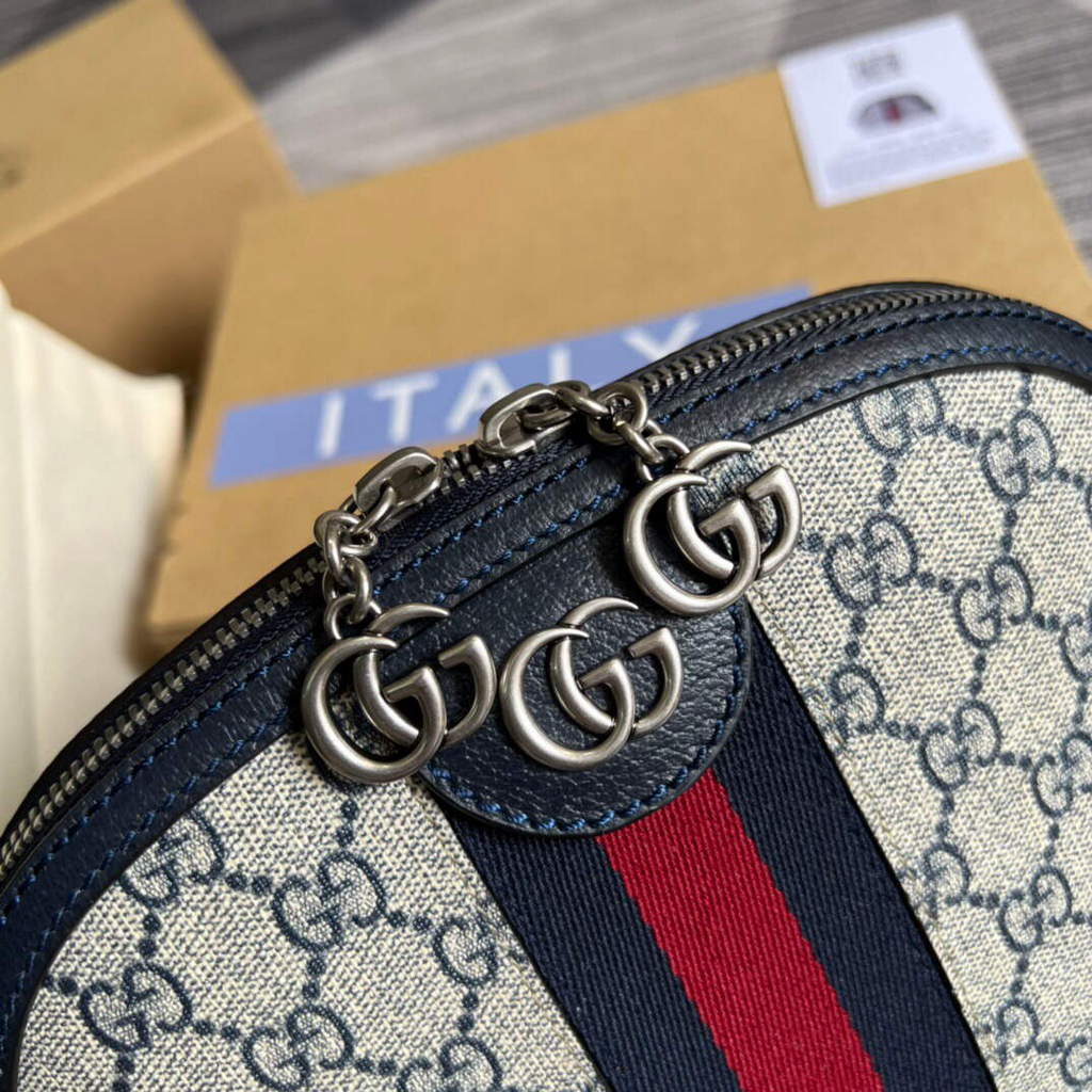 Gucci 499621 Ophidia Small GG Shoulder Bag Beige Blue