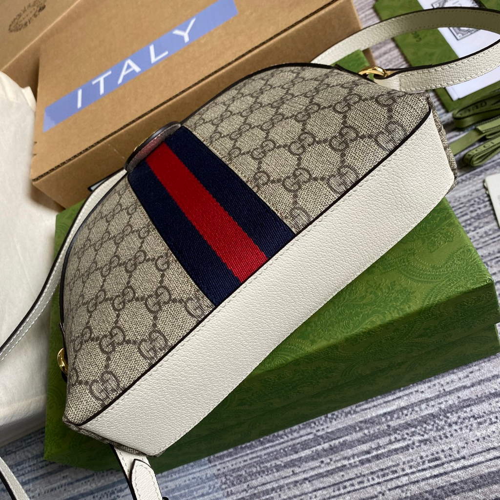 Gucci 499621 Ophidia Small GG Shoulder Bag Beige White