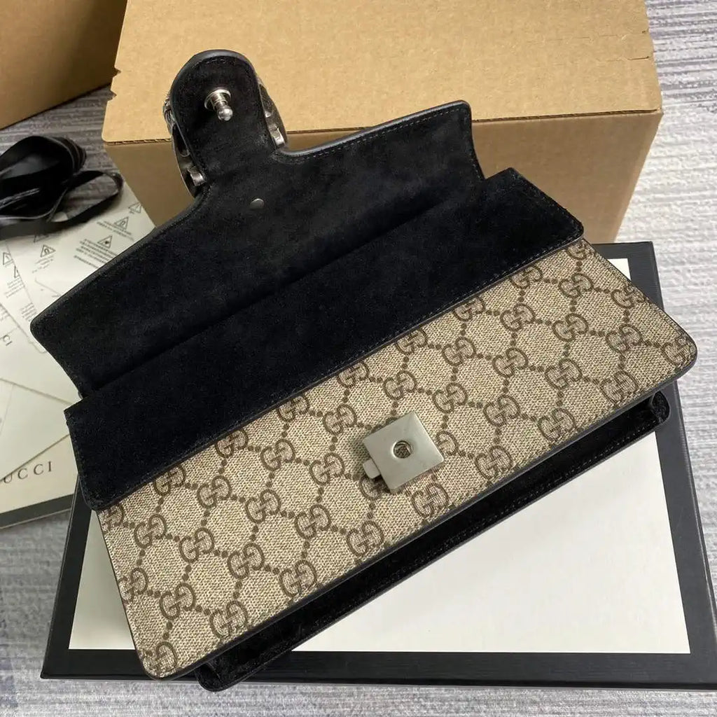Gucci 499623 Dionysus medium shoulder bag Beige Black