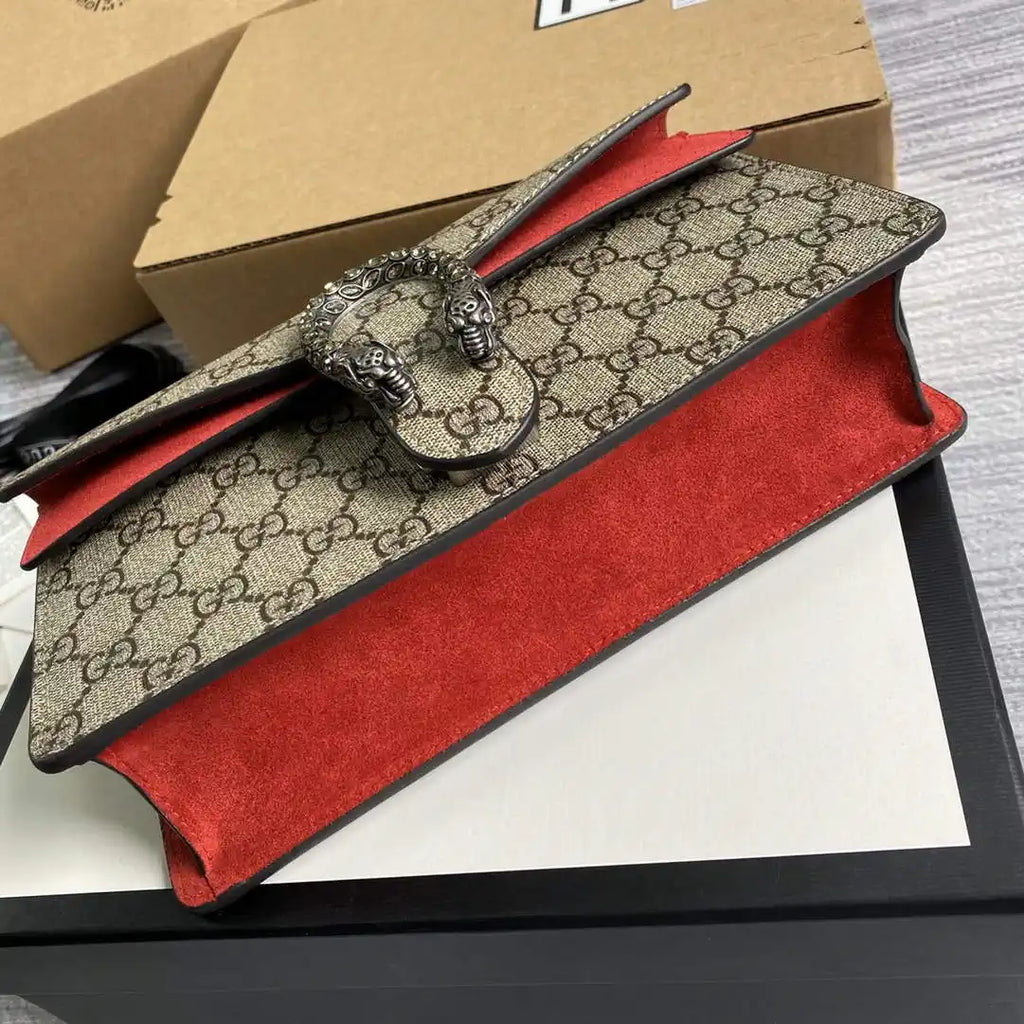 Gucci 499623 Dionysus medium shoulder bag Beige Red