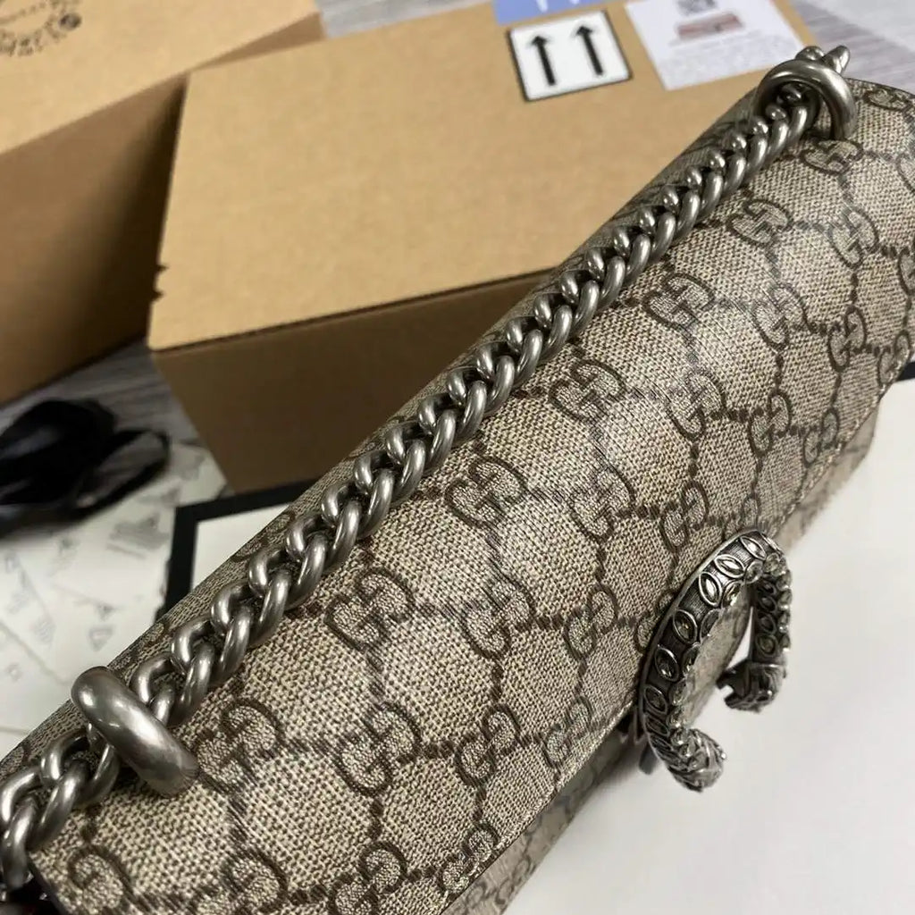 Gucci 499623 Dionysus medium shoulder bag Beige Red