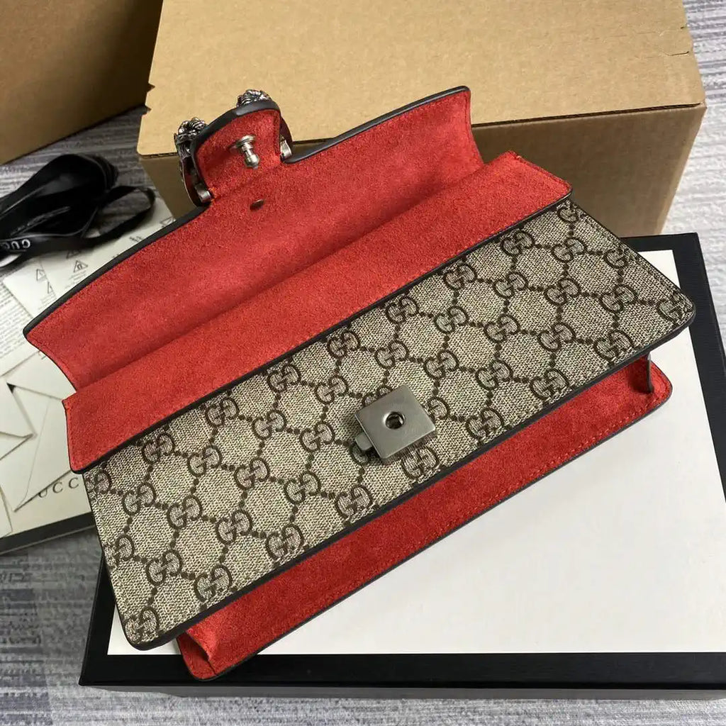 Gucci 499623 Dionysus medium shoulder bag Beige Red