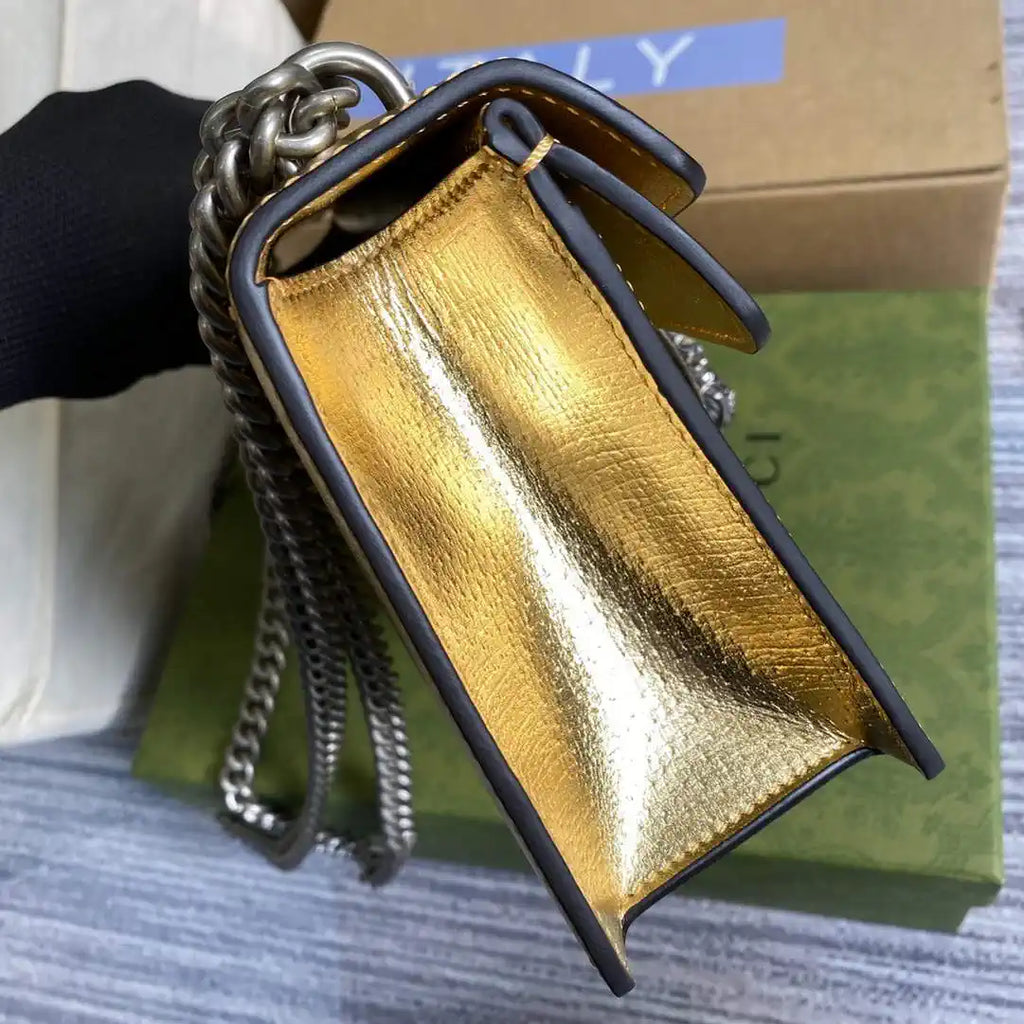 Gucci 499623 Dionysus medium shoulder leather bag Gold