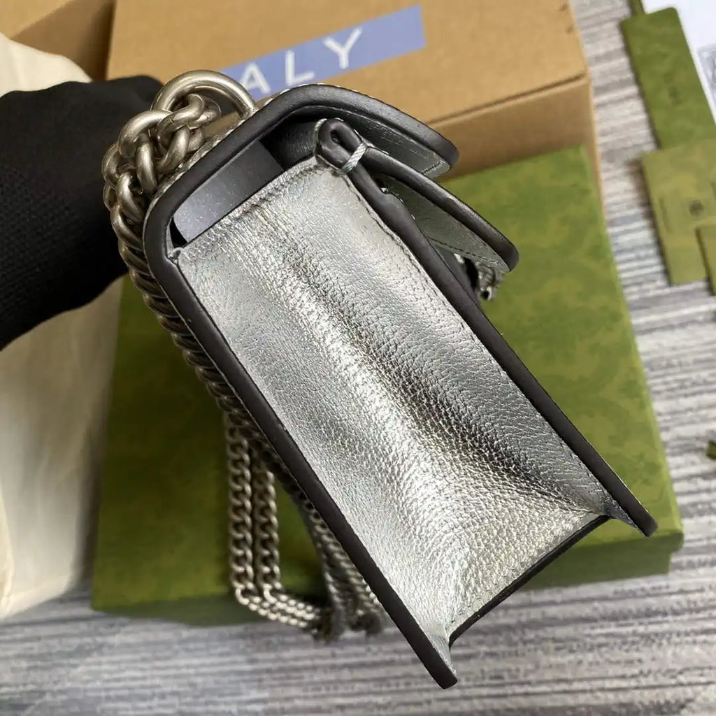 Gucci 499623 Dionysus medium shoulder leather bag Silver
